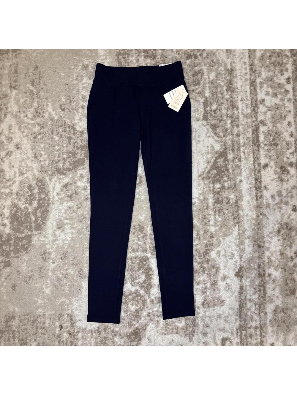 St John’s Bay Pants Women’s NWT Size XS, Stretch, Navy, Skinny Leg, Tummy Panel